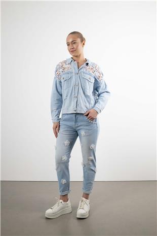 Cebi İnci Detaylı Kot Pantolon