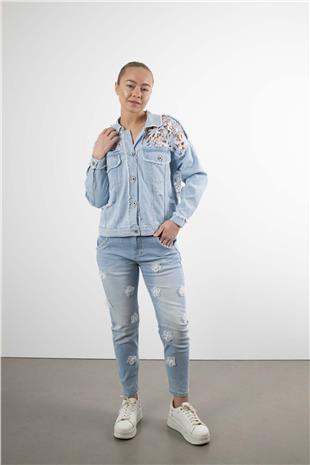 Cebi İnci Detaylı Kot Pantolon