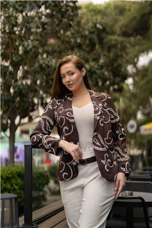 Cep Görünümlü Tek Düğme Detay Kadın Ceket