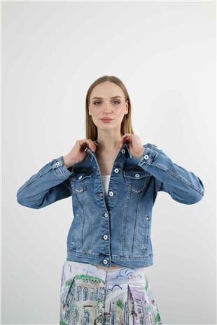 Cep Taş İşleme Detay Jean Ceket