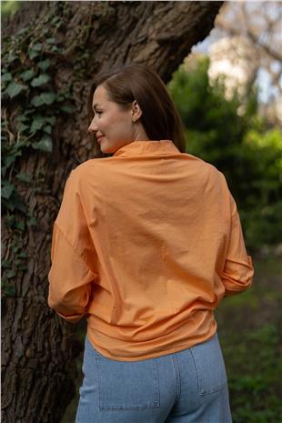 Çiçek Desen Detaylı Kadın Gömlek