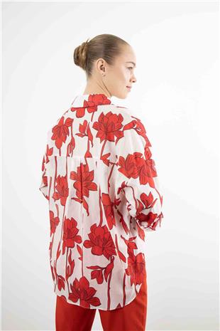 Çiçek Desenli Gömlek