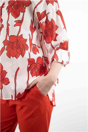 Çiçek Desenli Gömlek
