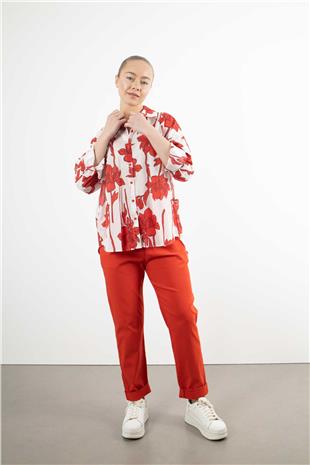 Çiçek Desenli Gömlek