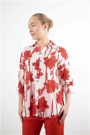 Çiçek Desenli Gömlek