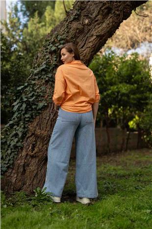 Çiçek İşlemeli Kadın Pantolon Bdk