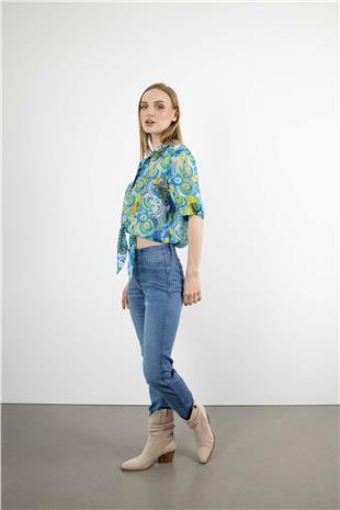 Çift Taraflı Desenli Pantolon