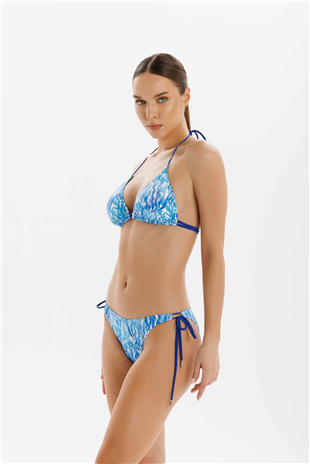 Dalga Desen Detaylı Üçgen Kadın Bikini