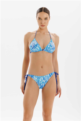 Dalga Desen Detaylı Üçgen Kadın Bikini