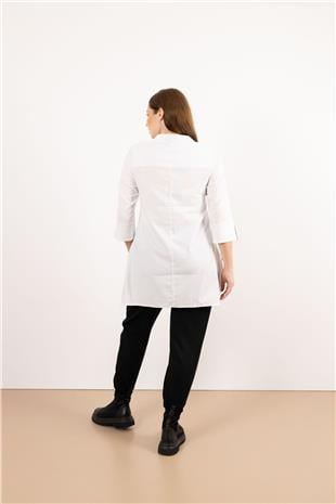 Desenli Uzun Kollu Düğme Detaylı Uzun Kollu Gömlek