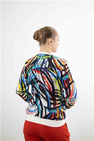 Dijital Baskı Fermuar Detay Ceket