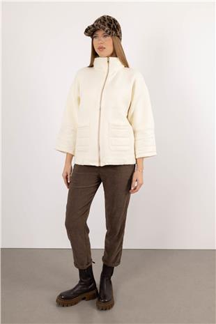 Dik Yaka Triko Ceket