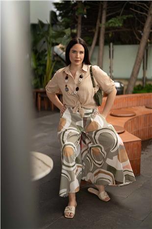 Elips Desenli Kadın Kolye