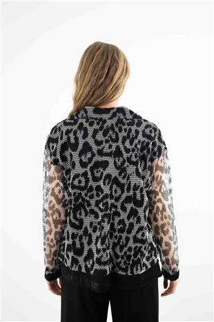 File Detaylı Beli Büzgü Detaylı Fermuarlı Ceket