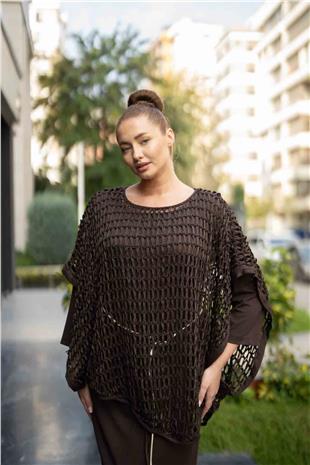 File Detaylı Uzun ElbisE Takım