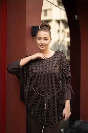 File Detaylı Uzun ElbisE Takım