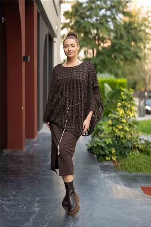 File Detaylı Uzun ElbisE Takım