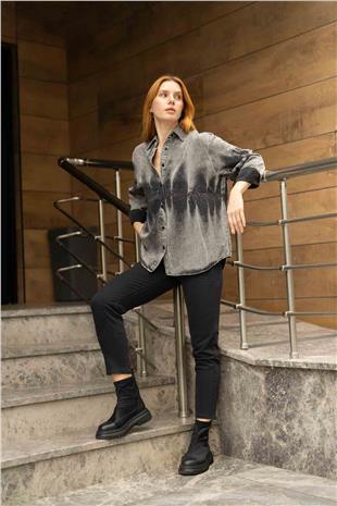 Geniş Kesim  Likralı Jeans Pantolon