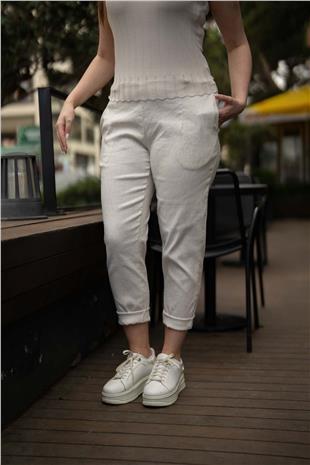 Halka Kemerli Bengalin Kadın Pantolon