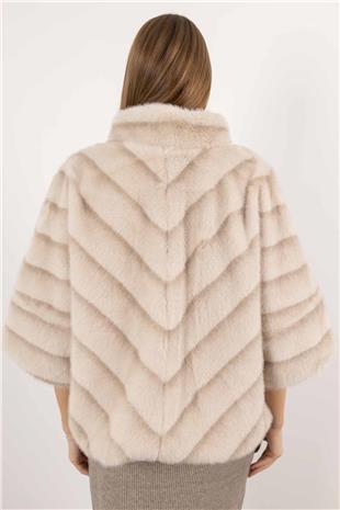 İki Renk Detaylı Truvakar Kürk Mont