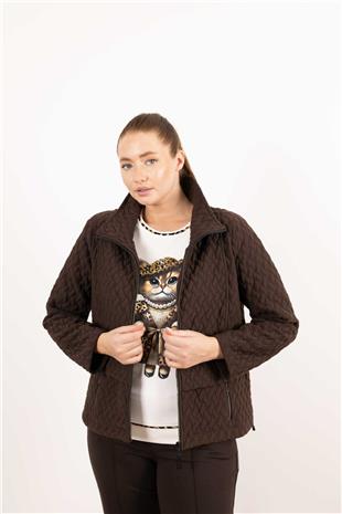 Kabartma Desen Detaylı Uzun Kollu Cepli Örme Hırka