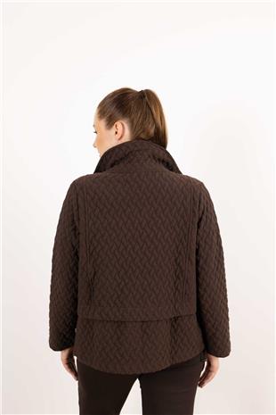 Kabartma Desen Detaylı Uzun Kollu Cepli Örme Hırka