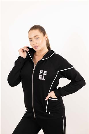 Kapüşon Detaylı Cep Taş Ve Yazı Taş Baskılı Takım