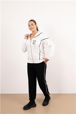 Kapüşon Detaylı Cep Taş Ve Yazı Taş Baskılı Takım