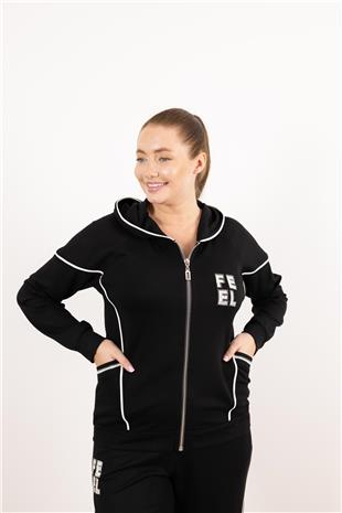 Kapüşon Detaylı Cep Taş Ve Yazı Taş Baskılı Takım