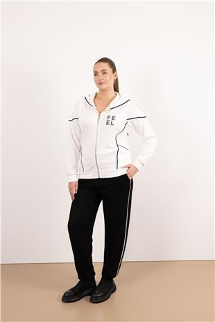 Kapüşon Detaylı Cep Taş Ve Yazı Taş Baskılı Takım