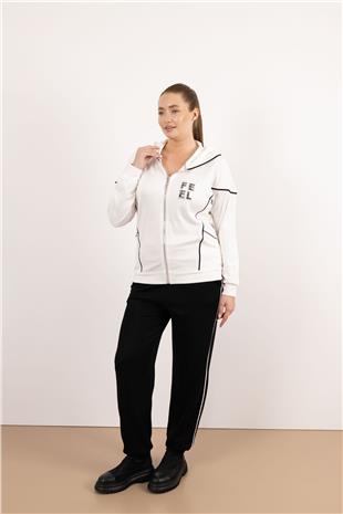 Kapüşon Detaylı Cep Taş Ve Yazı Taş Baskılı Takım