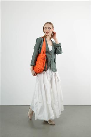 Kare Desenli Omuz Çantası