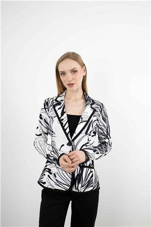 Kare Düğme Detay Gömlek Yaka Ceket