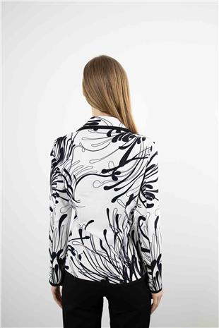 Kare Düğme Detay Gömlek Yaka Ceket