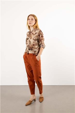 Kemer Detay Bel Lastik Pantolon