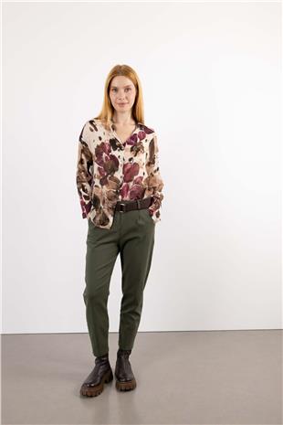 Kemer Detay Bel Lastik Pantolon