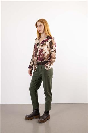 Kemer Detay Bel Lastik Pantolon