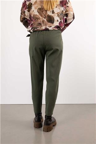 Kemer Detay Bel Lastik Pantolon