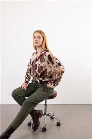 Kemer Detay Bel Lastik Pantolon