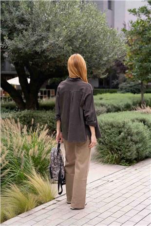 Kemer Detay Keten Pantolon