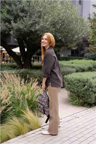 Kemer Detay Keten Pantolon