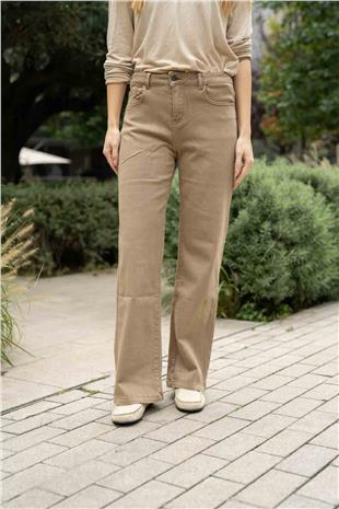 Kemer Detay Keten Pantolon