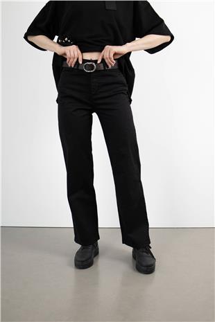 Kemerli Boru Paça Pantolon