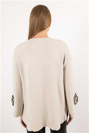 Kol Gül Desen Detaylı Triko