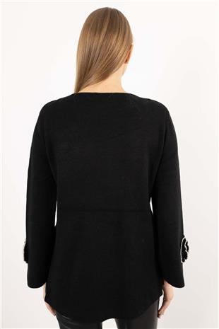 Kol Gül Desen Detaylı Triko