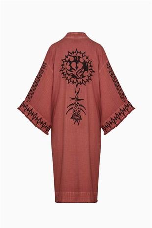 Kol Ucu Püskül Detay Kimono