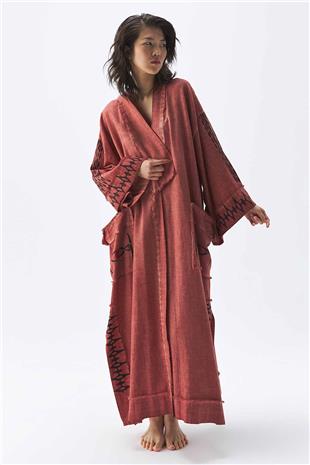 Kol Ucu Püskül Detay Kimono
