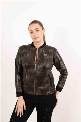 Krokodil Desenli Önü Fermuar Detaylı Pantolon Takım