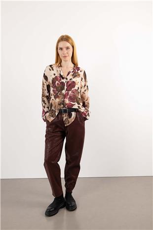 Nubuk Görünümlü Kemer Detay Pantolon