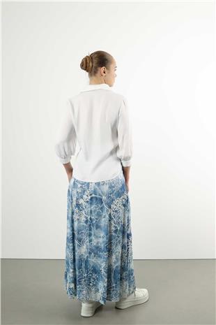 Ön Bağlama Detay Desenli Cep Takım